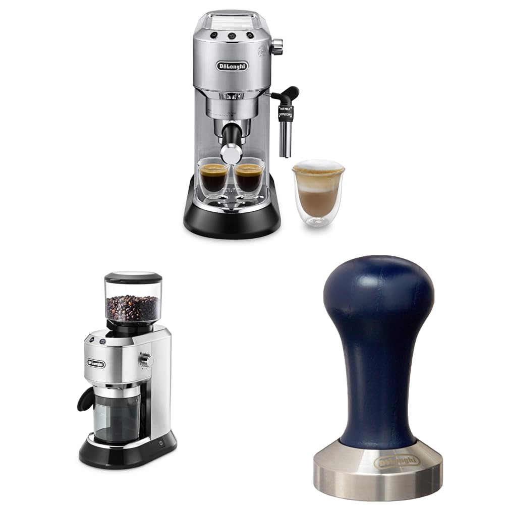 De'Longhi Machine à Café Espresso avec Broyeur Intégré, Moderne, Acier Inoxydable, 15 cm x 15 cm x 15 cm