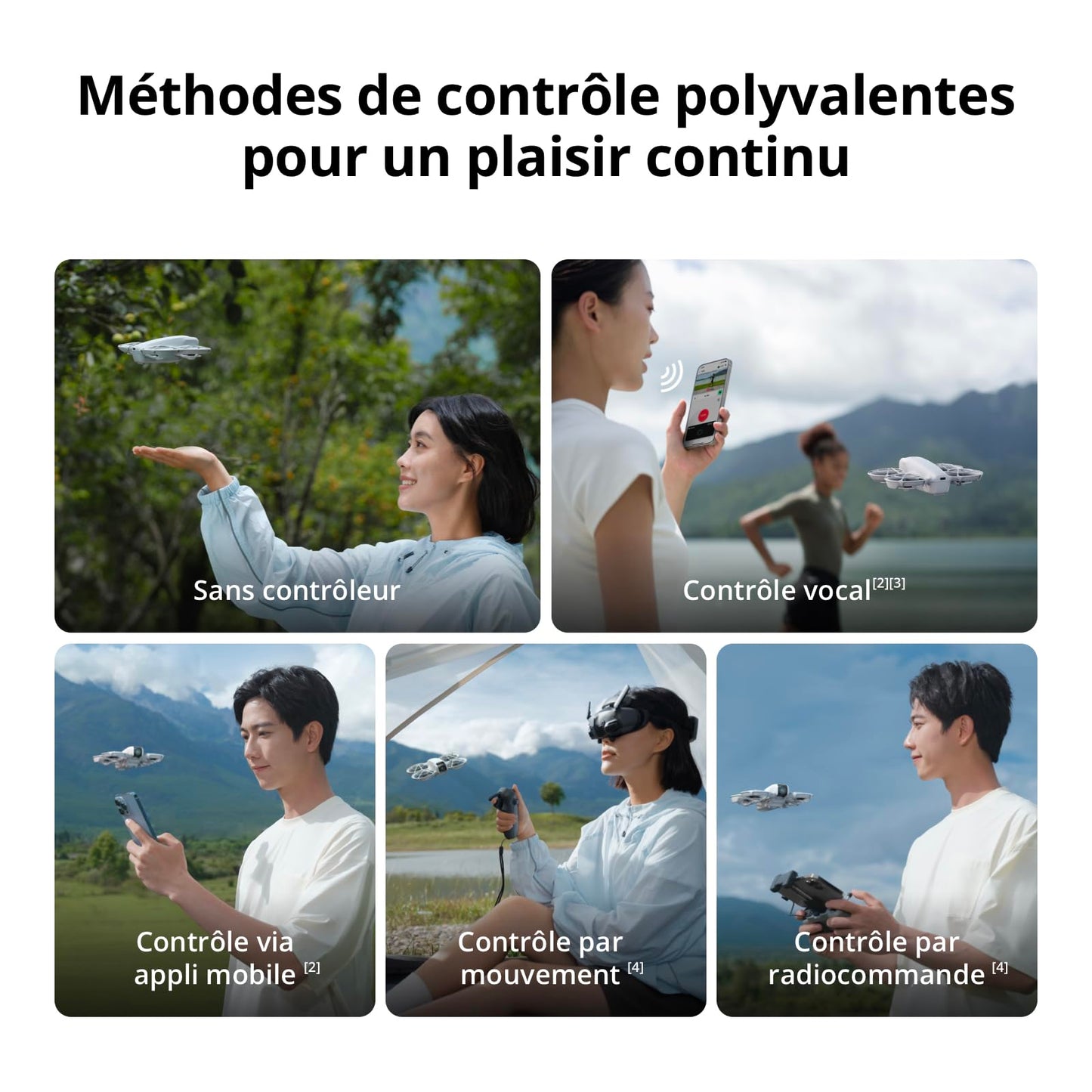 DJI Neo, Mini Drone avec Caméra 4K Ultra-HD pour Adultes, Drone Suiveur qui Vole Seul de 135 g, Décollage de la Main, Suivi de Sujet, QuickShots, Vidé