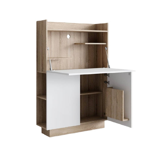 Bureau escamotable pour espace de travail en mélamine - 120 x 60 x 150