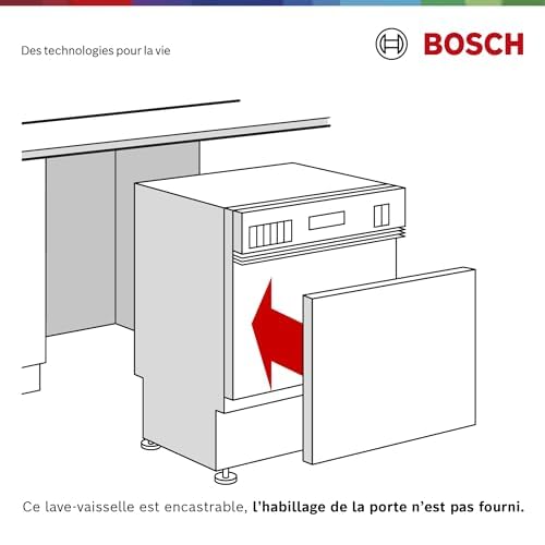 Bosch SMI4HCB19E, Série 4, Lave-vaisselle encastrable, 60cm, 14 couverts, Silence Plus 42 dB, Bandeau noir
