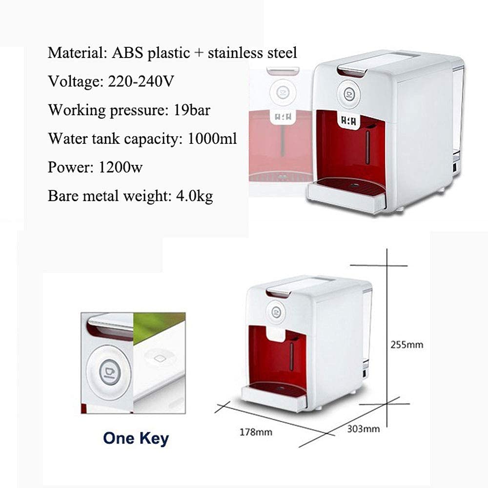 Machine à Café Machine à Café, Machine à Café à Capsules, Machine à Café Entièrement Automatique, Compatible avec Différentes Capsules, Compatible avec le Bureau à Domicile, 19 Intéressant, HUANGHAI