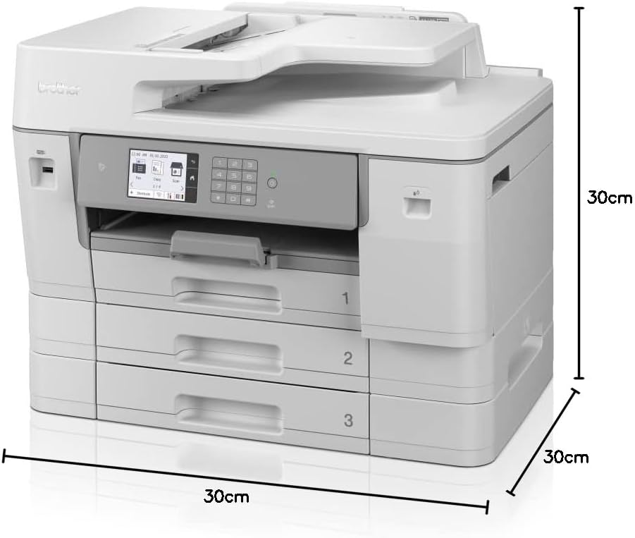 Brother MFC-J6957DW | Imprimante Multifonction 4 en 1 | 30 Pages/Minute | Jet d'encre Couleur | USB, LAN | Wi-FI Direct | Impression Recto-Verso, Blanc/Gris