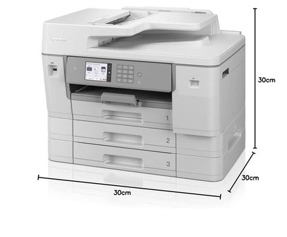 Brother MFC-J6957DW | Imprimante Multifonction 4 en 1 | 30 Pages/Minute | Jet d'encre Couleur | USB, LAN | Wi-FI Direct | Impression Recto-Verso, Blanc/Gris