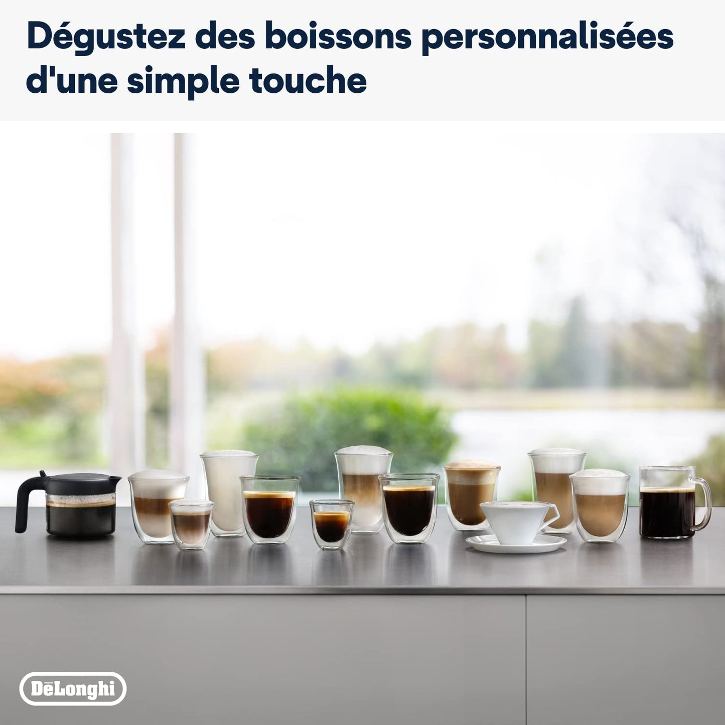 De'Longhi Dinamica Plus, Machine à Café et Cappucino avec Broyeur, ECAM372.95.TB, Titanium/Noir
