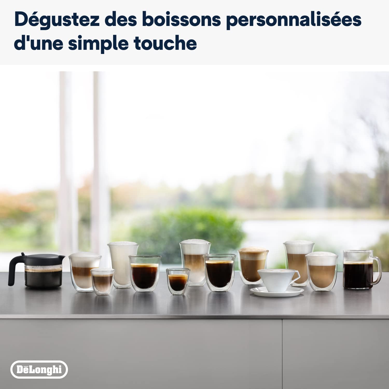 De'Longhi Dinamica Plus, Machine à Café et Cappucino avec Broyeur, ECAM372.95.TB, Titanium/Noir