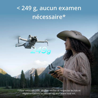 DJI Mini 4 Pro (DJI RC-N2), Mini Drone Pliable avec Caméra HDR 4K pour Adultes, Moins de 0,549 lb/249 g, Temps de Vol 34 min, Distance de Transmission Vidéo max. 20 km, Klasse-C0