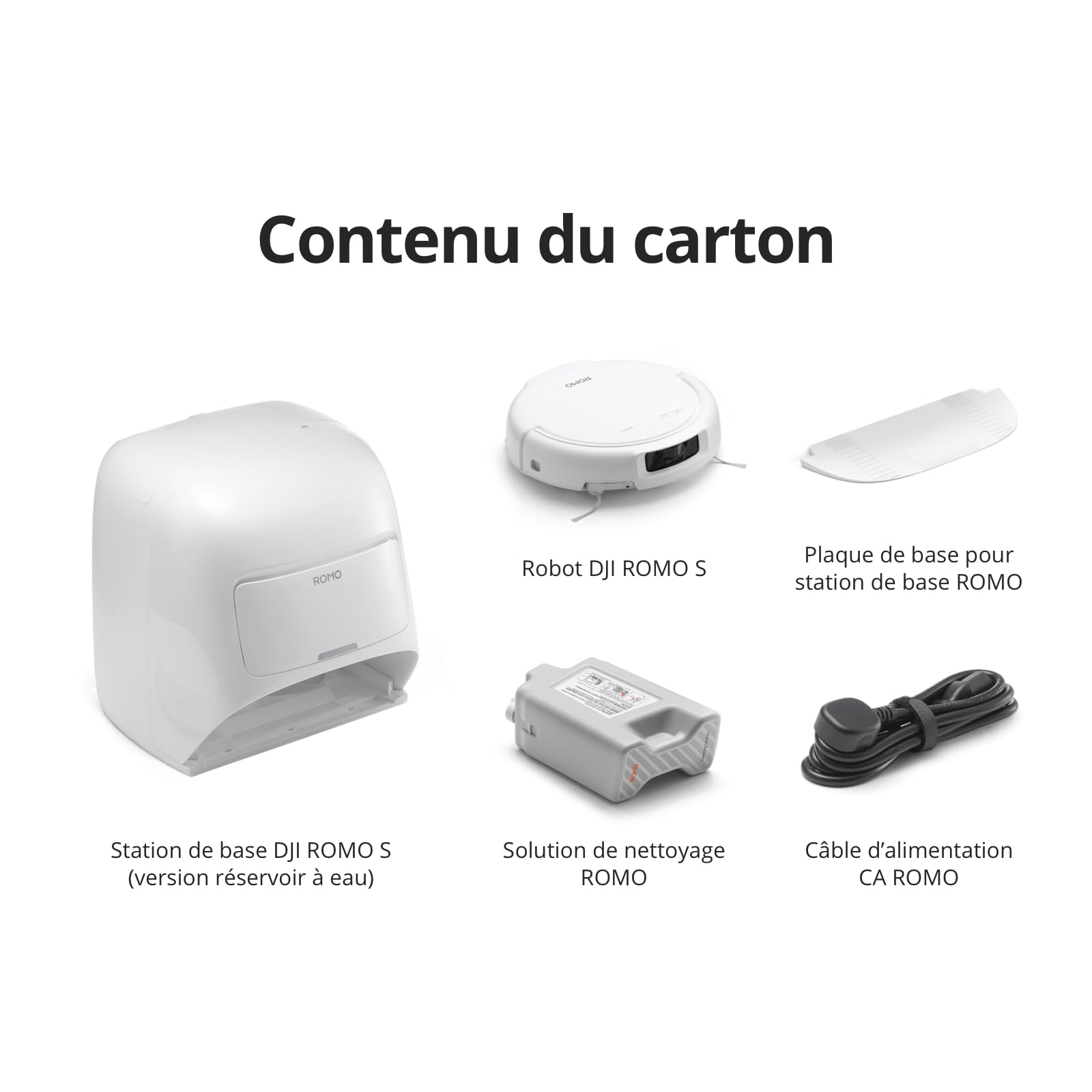 DJI ROMO S Robot Aspirateur Laveur, Aspirateur Robot de 25 000 Pa, détection de Niveau Drone, Deux Bras robotiques, 200 Jours sans Maintenance, Lavage et séchage Auto des tampons de serpillière