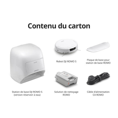 DJI ROMO S Robot Aspirateur Laveur, Aspirateur Robot de 25 000 Pa, détection de Niveau Drone, Deux Bras robotiques, 200 Jours sans Maintenance, Lavage et séchage Auto des tampons de serpillière