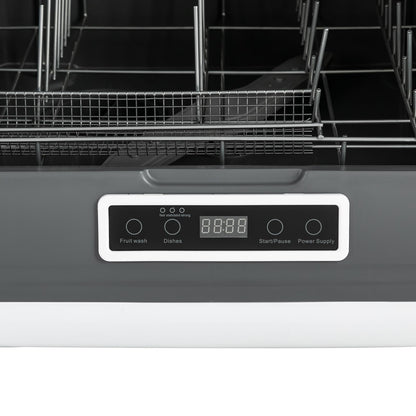 Lave-Vaisselle Portable, Mini-Lave-Vaisselle, 3 Modes De Nettoyage, Lave-Vaisselle, Etre Placé Sur Les Comptoirs, Sous Les Comptoirs, Machines A Laver Et Sur Les Etagères (Blanc)