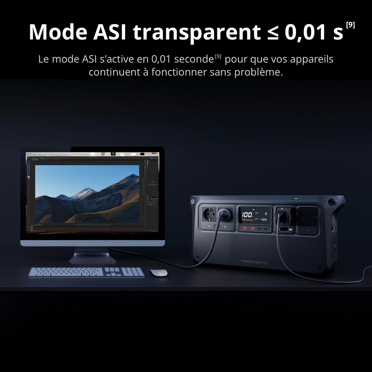 DJI Power 1000 V2, station électrique portable 1 024 Wh (Batterie LFP), sortie stable de 2 600 W, recharge de 0–80% en 37 Min, générateur électrique portable pour maisons, systèmes hors réseau