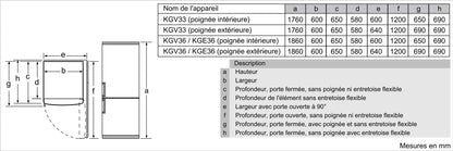 Bosch KGV33VLEAS - Réfrigérateur combiné pose libre - Série 4 - 288L - Froid brassé - L 60cm x H 176cm - Inox
