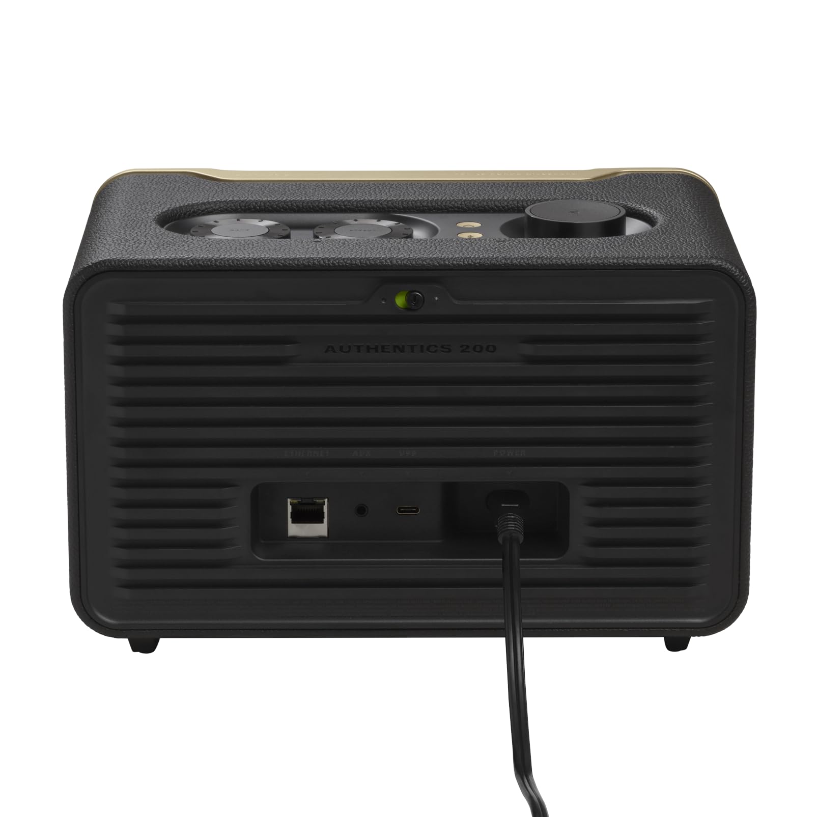 JBL Authentics 200 Enceinte Smart Home avec WiFi, Bluetooth et assistants vocaux, design rétro, noire