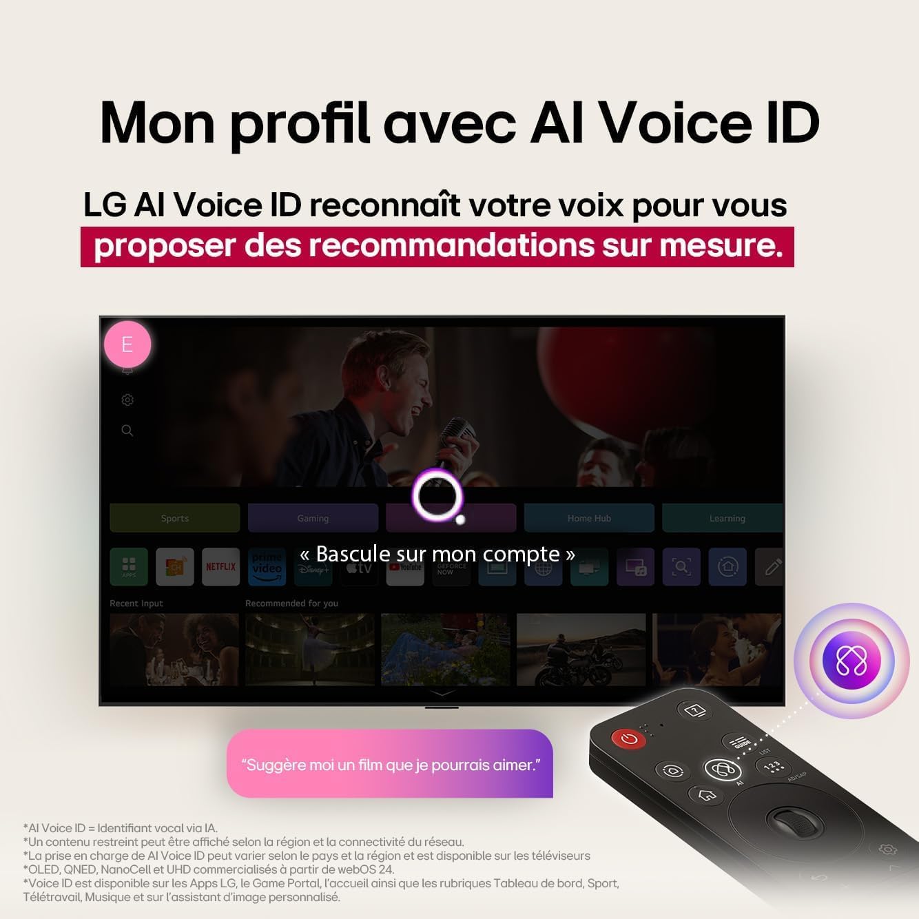 LG TV NANOCELL AI 2025 | 75NANO90| 75'' (189cm) | 4K UHD | HDR10 |webOS 25 | Télécommade AI Magic Remote | Alexa, Google Assistant | Netflix Disney+ Canal+ Prime Video | AirPlay 2 | Couleurs Pures