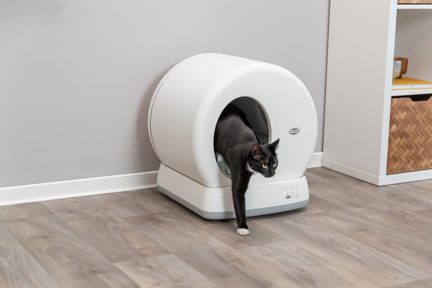 TRIXIE "Bac à Litière Autonettoyant, Nettoyage Automatique, pour Chats à Partir de 1,5 kg/4 Mois, Plastique, 53 × 55,5 × 52 cm, Blanc - 40040