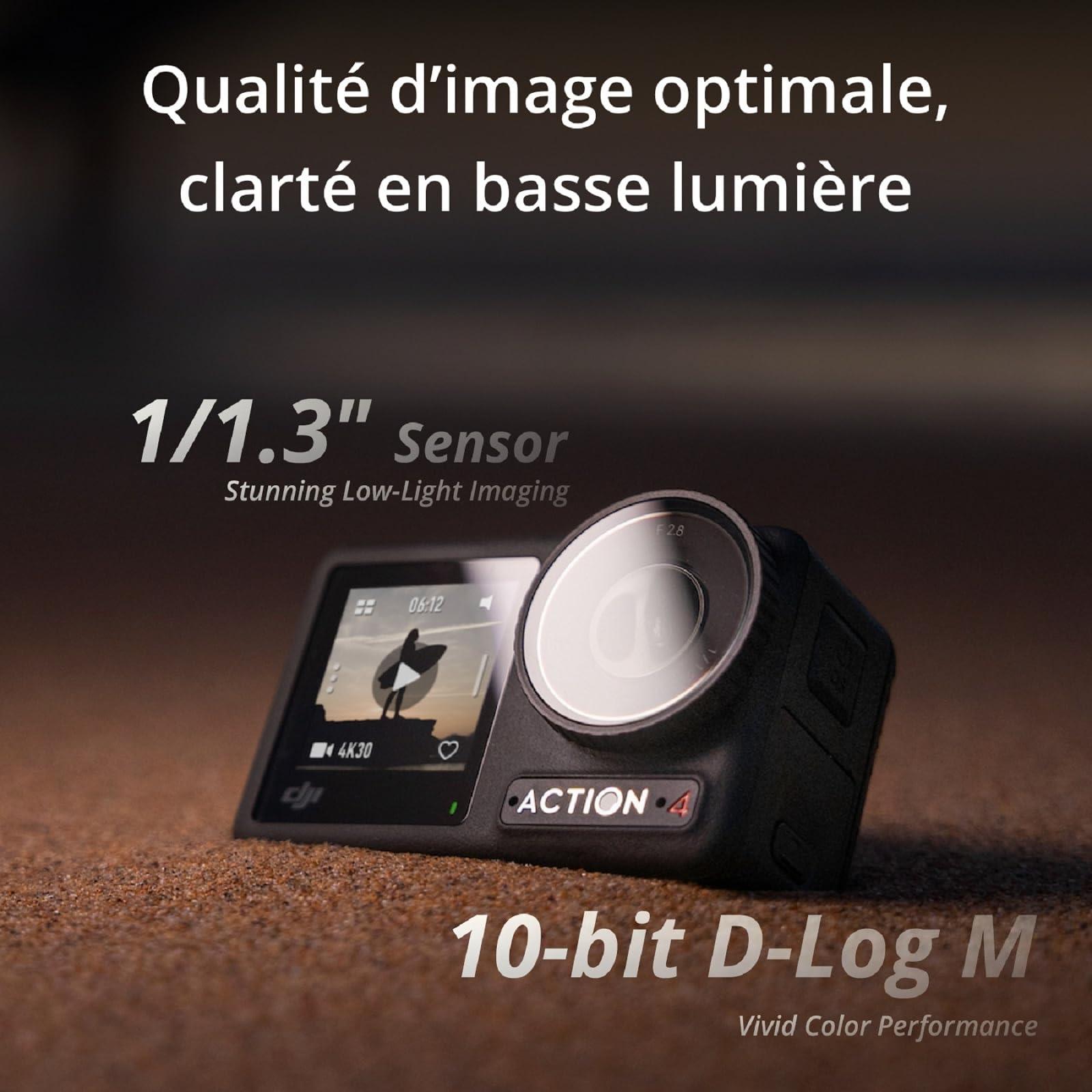 DJI Bundle Osmo Action 4 Essentiel - Caméra d’Action étanche 4K/120 IPS avec capteur 1/1,3 Pouce, des Images saisissantes en Basse lumière, des Couleurs D-Log M 10 Bits, Batterie 1 770 mAh prolongée