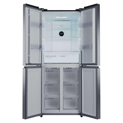 Cecotec Réfrigérateur 4 Portes Total No Frost Bolero CoolMarket 4D 394 Inox E,394 Litres, Hauteur 170 cm et 70 cm Largeur, Tiroir Température Variable, Compresseur Inverter, ATT Antibactérien