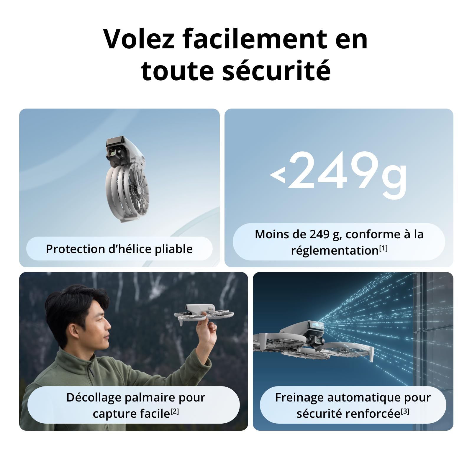 Bundle deux batteries DJI Flip sans radiocommande à écran, drone caméra 4K UHD pour adultes, décollage palmaire, retour automatique, vol intelligent, deux batteries