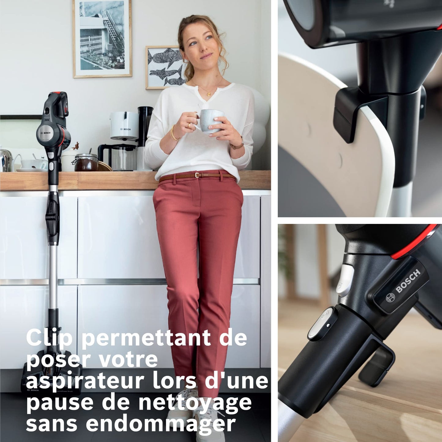 Bosch Electroménager Unlimited 7, BBS712A, aspirateur Balai, 2 Batteries 3.0 Ah Power for All, autonomie de 40 Min par Batterie, Tube Flexible, Poids léger, Accessoires, éclairage LED, Anthracite