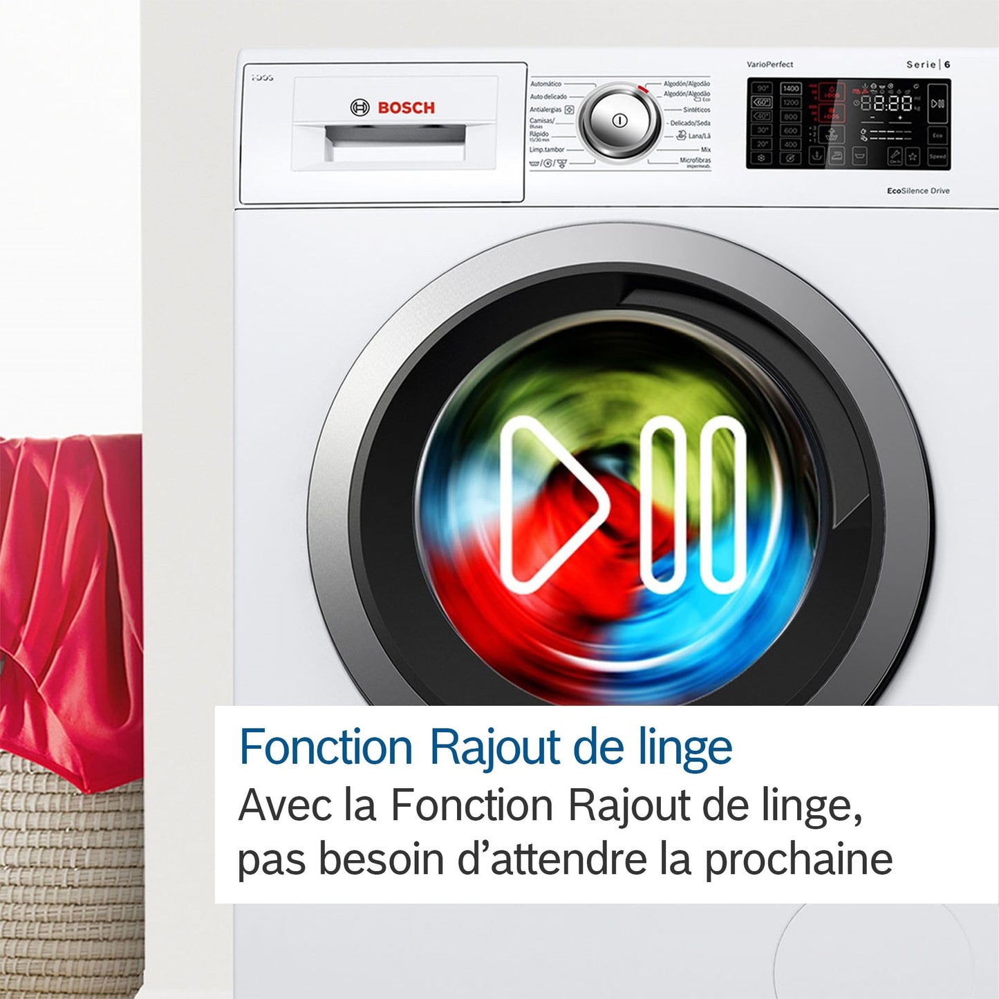 Bosch WGG244Z3FR, Série 6, Lave-linge Pose-libre, 9 kg, 1400 trs/min, Blanc