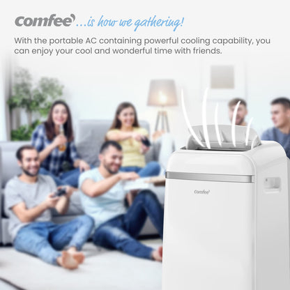COMFEE' Climatiseur Mobile 12000 BTU/H 3,5 kW, 3 Modes, Fonction Follow Me, Télécommande, pour grandes pièces de 43㎡/117m³, Kit d'évacution inclus, Réfrigérant naturel, PAC 12000