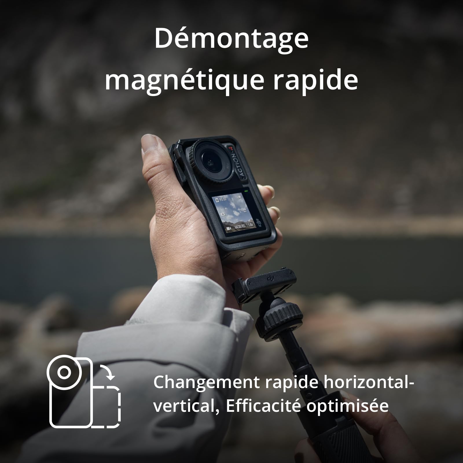 DJI Bundle Osmo Action 4 Aventure - Caméra étanche 4K/120 IPS, capteur 1/1,3 Pouce, D-Log M 10 Bits, FOV Ultra Large 155º, Jusqu’à 7 Heures 30 Min avec Trois Batteries supplémentaires pour vlogging