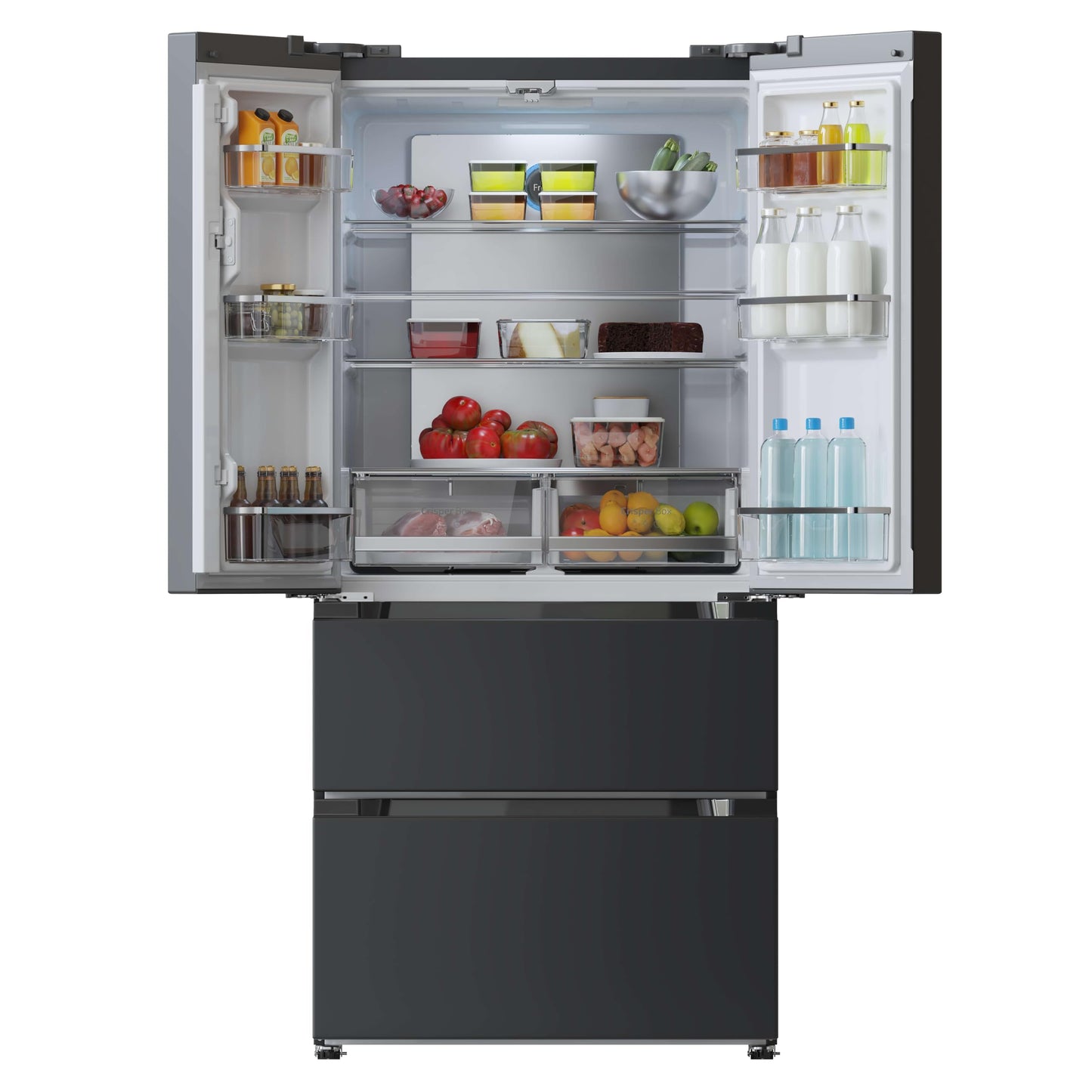 Cecotec Refrigerator French Door Dark 510 L Bolero CoolMarket FD 510 Dark E. 183 cm High, 84 cm Wide, Motor Inverter Plus, Fast Cooling and Fast Freezing, MultiAirFlow, Total NoFrost