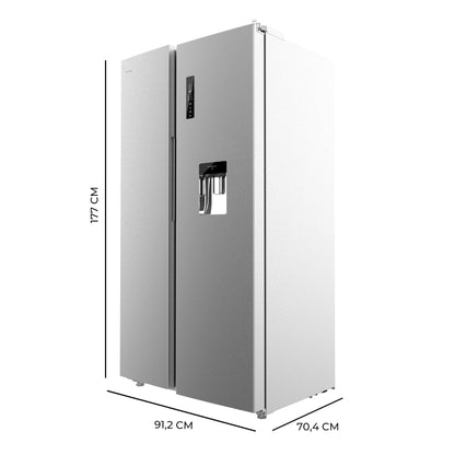 Cecotec Réfrigérateur Américain Bolero CoolMarket SBS 559 Inox E, 559 L, 177 cm x 90 cm, Classe E, Système Multi Air Flow, Total No Frost, Moteur Inve
