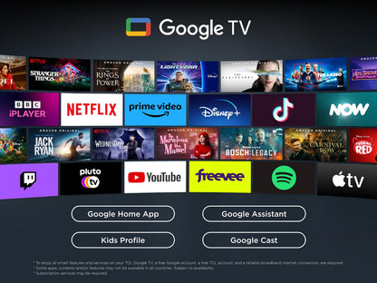 TCL 85T8C 85" QLED 4K HDR Ultra HD TV, Smart TV Powered by Google TV (Dolby Vision & Atmos, 144Hz Motion Clarity Pro, FreeSync, Onkyo 2.1 Sound, Voice Control)