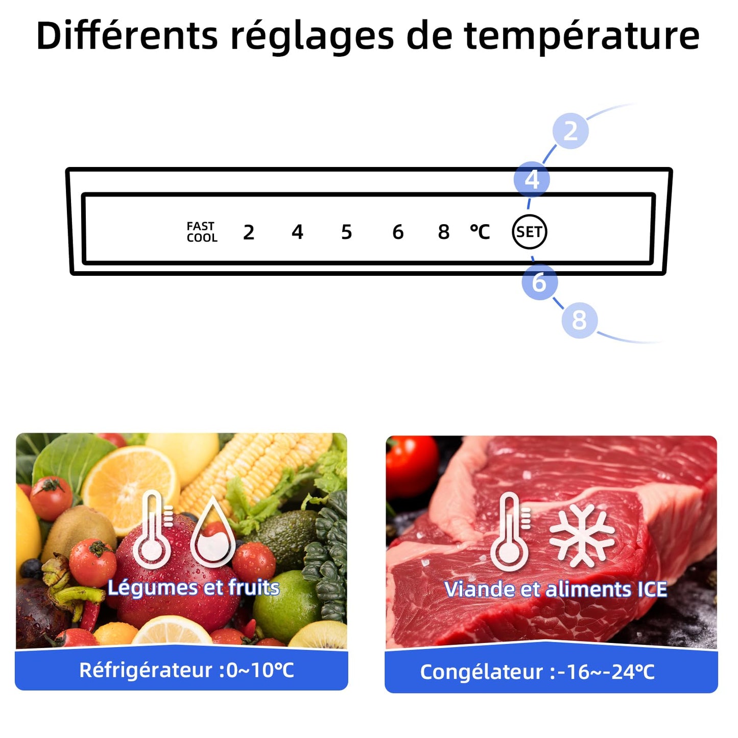 CHIQ Réfrigérateur congélateur bas FBM260L 262L (187+75), Low frost, Acier inoxydable, Portes réversibles, 39 db, 12 ans de garantie sur le compresseu