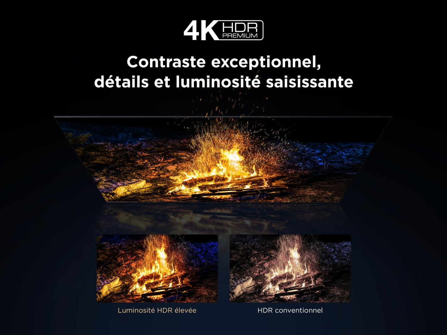 TCL 65Q6C QD-Mini LED TV, 4K HDR Premium 1000nits, Smart TV alimenté par Google (Dolby Vision IQ et Atmos, système Audio Onkyo 2.1, Motion Clarity Pro 144Hz, contrôle Vocal Mains Libres)