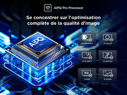 TCL 98Q6C QD-Mini LED TV, 4K HDR Premium 1000nits, Smart TV alimenté par Google (Dolby Vision IQ et Atmos, Panneau HVA Mat, système Audio Onkyo 2.1, Motion Clarity Pro 144Hz)