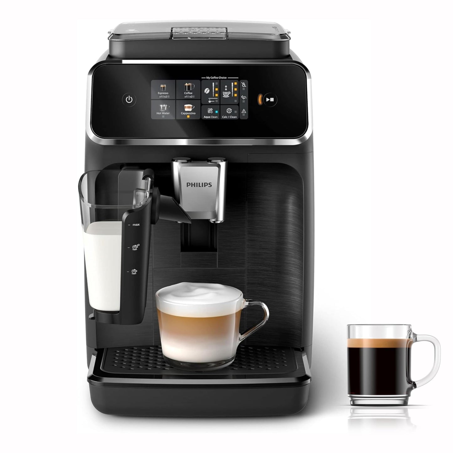 Philips Machine à Expresso Entièrement Automatique Séries 2300-4 Boissons, Écran tactile couleur moderne, LatteGo, SilentBrew, Broyeur 100% Céramique,