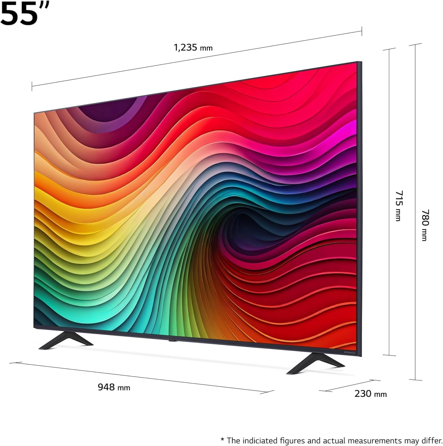LG Nanocell TV 2024 | 55NANO81 | 55 Pouces | UHD | Processeur α5 Gen7 AI 4K, Bleu foncé