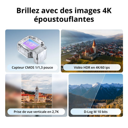 Bundle Fly More DJI Flip (radiocommande RC 2 avec écran), Drone Caméra 4K UHD pour adultes, Décollage palmaire, Retour automatique, Vol intelligent, Trois batteries pour un temps de vol de 93 min