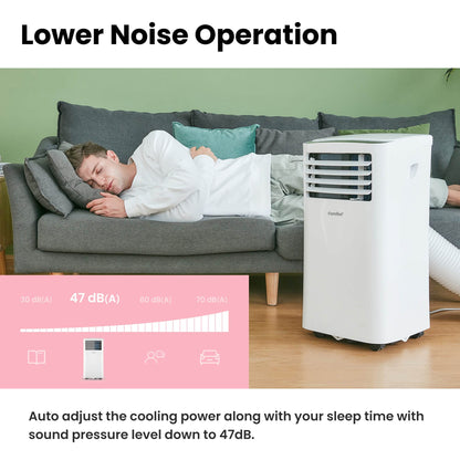 COMFEE' Climatiseur Mobile 9000 BTU/h 2,6kW, 3-EN-1 Refroidisseur Déshumidificateur Ventilateur, Fonction Follow me, Minuterie, Mode nuit, Pour salon et maison de 33㎡/88m³, MPPH-09CRN7, R290