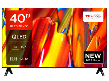 TCL 40V5C – TV QLED Direct LED Smart Full HD 40" avec Android TV & HDR - Compatible avec Google Cast & Google Home, Design Mince