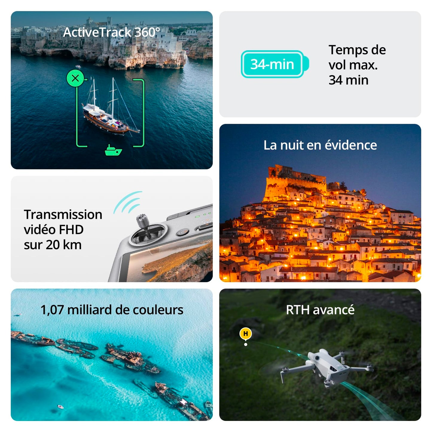 DJI Mini 4 Pro (DJI RC 2), Mini Drone Pliable avec Caméra 4K pour Adultes, Moins de 0,549 lb/249 g, Temps de Vol 34 min, Transmission Vidéo 20 km, Détection Omnidirectionnelle, C0