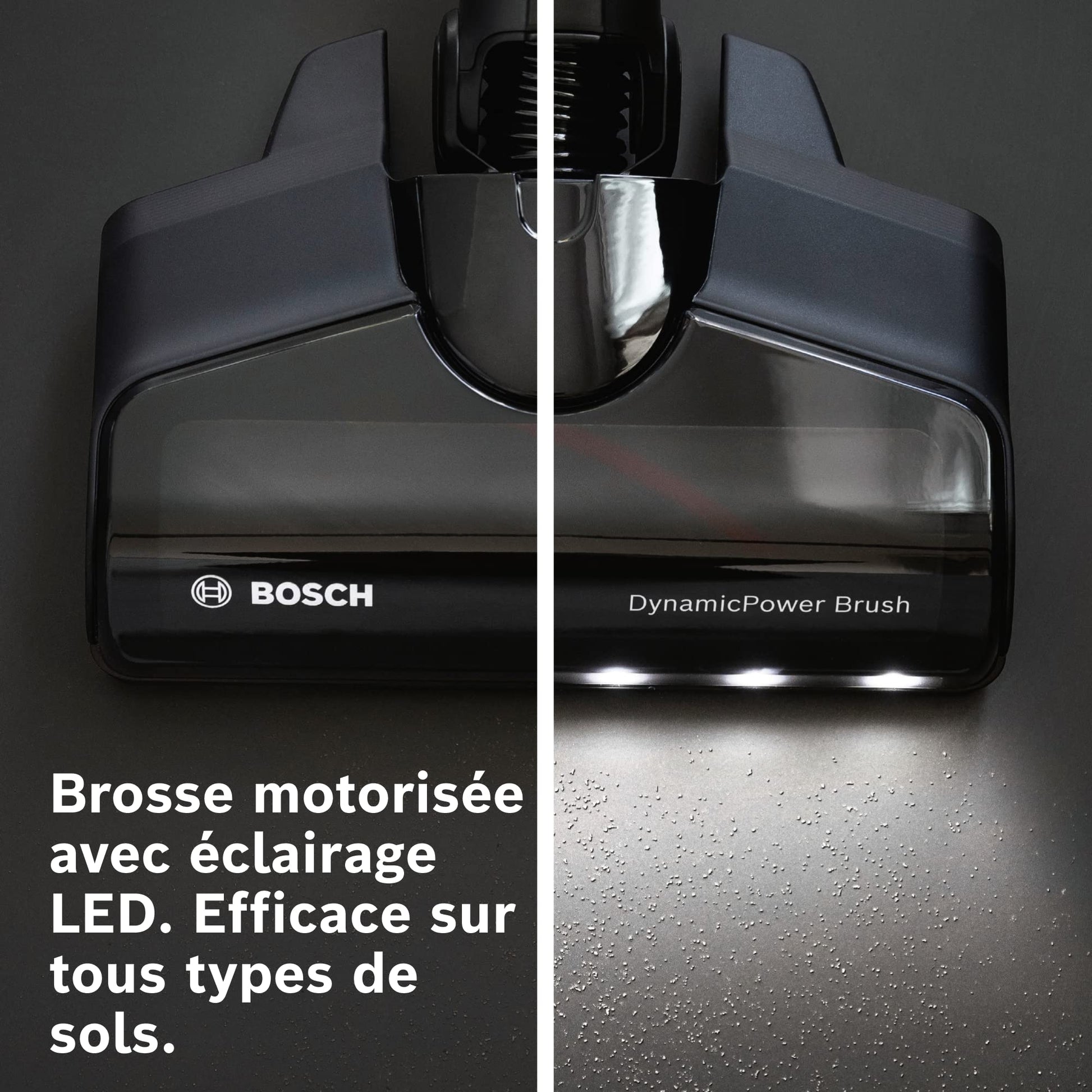 Bosch Electroménager Unlimited 7, BBS712A, aspirateur Balai, 2 Batteries 3.0 Ah Power for All, autonomie de 40 Min par Batterie, Tube Flexible, Poids léger, Accessoires, éclairage LED, Anthracite