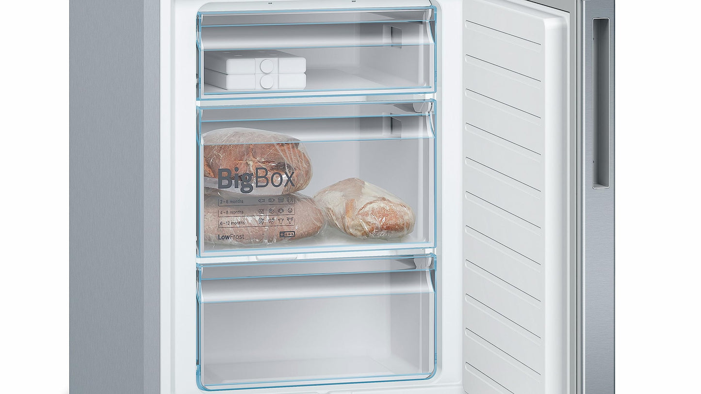 Bosch KGE39ALCA- Série 6, Réfrigérateur combiné pose-libre, 201 x 60 cm, Inox