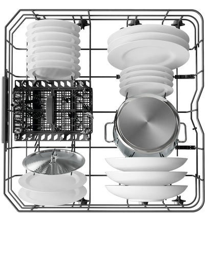 Lave vaisselle encastrable 60 cm Whirlpool WBC3C26 - Lave vaisselle integrable Bandeau blanc - Classe énergétique A++ / Affichage temps restant - Départ différé