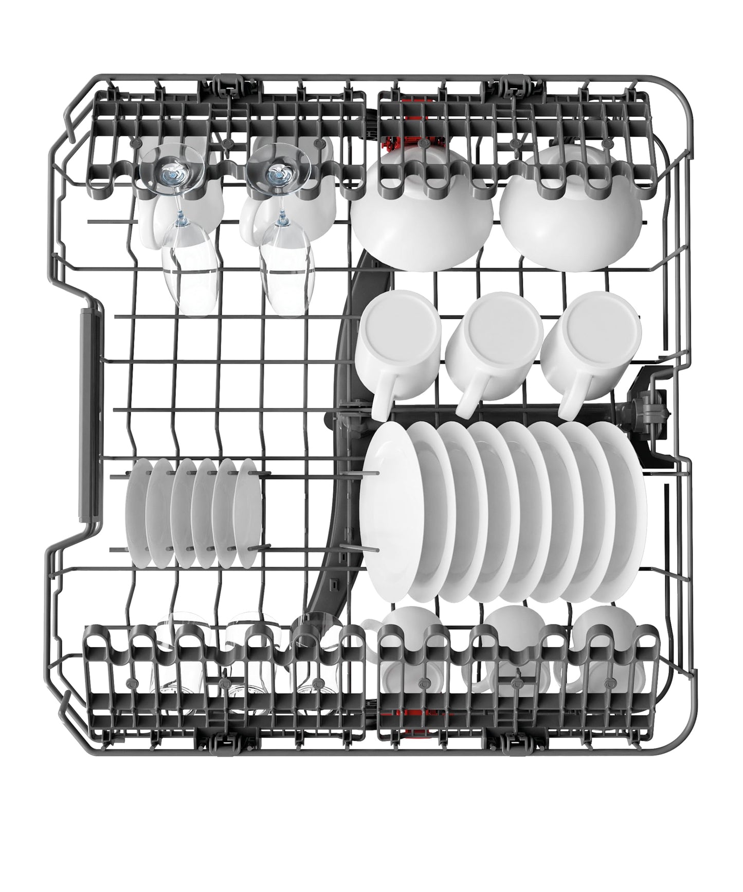 Lave vaisselle encastrable 60 cm Whirlpool WBC3C26 - Lave vaisselle integrable Bandeau blanc - Classe énergétique A++ / Affichage temps restant - Départ différé