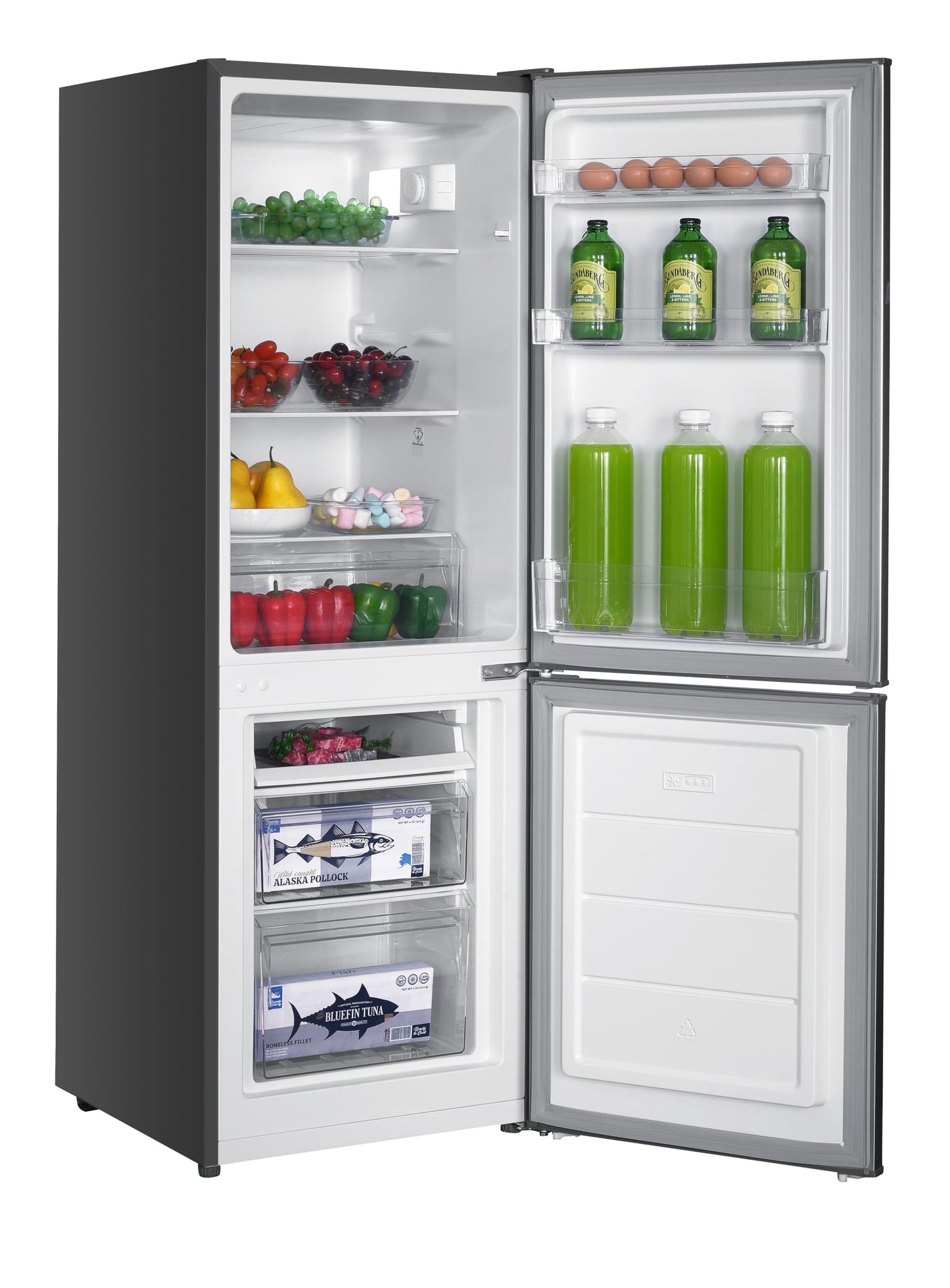 GEDTECH Réfrigérateur combiné congélateur bas 173L GCB173SL - Silver - Hauteur 143cm
