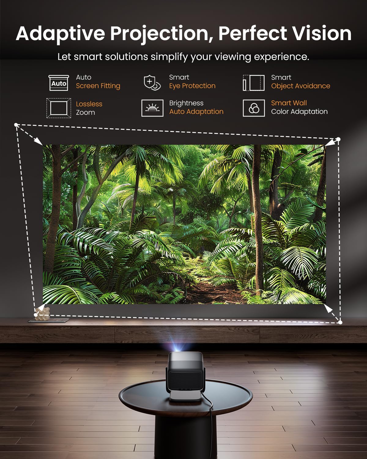 JMGO N1S Pro Videoprojecteur 4K Triple Laser, 2250 ISO Lumens, Google TV et Netflix Officiel, Autofocus 360° Temps Réel, Contraste 1600:1, 20W Dolby Digital Plus, 300" projecteur Portable, extérieur