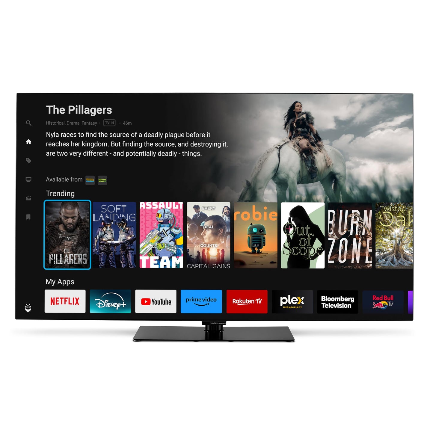 MEDION TV OLED 138,8 cm (55") (TiVo, Smart-TV, Dolby Vision HDR, Caisson de Basses, MEMC, Micro Dimming, Portail TiVo, Prime Video, Disney+, Dolby Atm