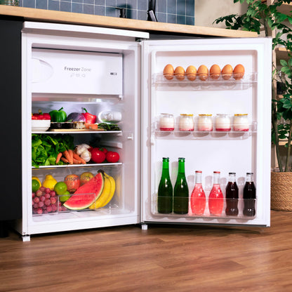 Cecotec Mini Réfrigérateur 107 L Bolero CoolMarket TT 107 White, Classe Énergétique E, Économie d'Énergie, Porte Réversible, Tiroir Congélateur, Faible Niveau Sonore, Design Compact.